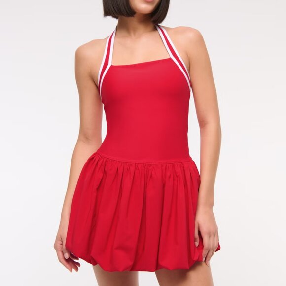 Abercrombie & Fitch Dresses & Skirts - YPB Red Halter Bubble Skort Dress